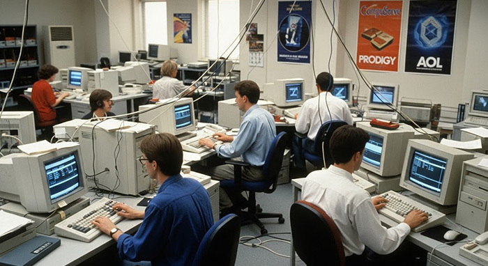 イメージ画像：1990年代初頭、アメリカで商用インターネットサービスが始まる